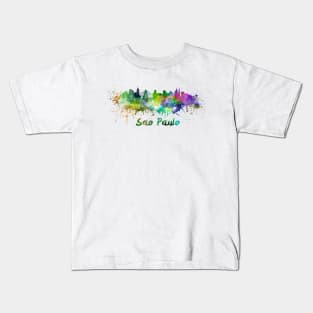 Sau Paulo skyline in watercolor Kids T-Shirt